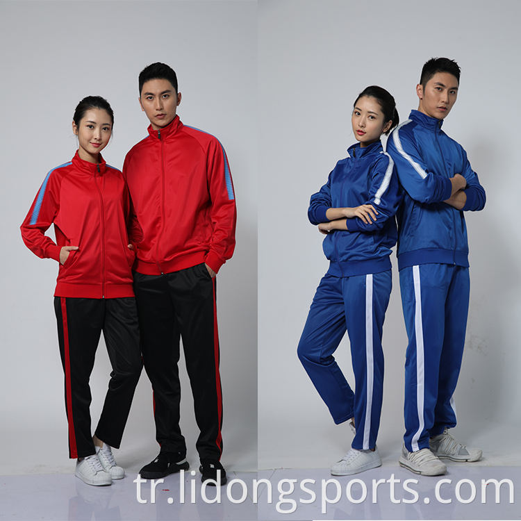 Lidong Özel Yüksek Kaliteli Spor Giyim% 100 Polyester Mavi Takip Toptan
